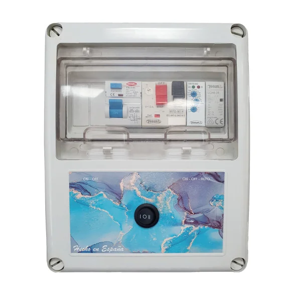 Cuadro eléctrico para piscina con control piezoeléctrico (9-14A) con Contactor